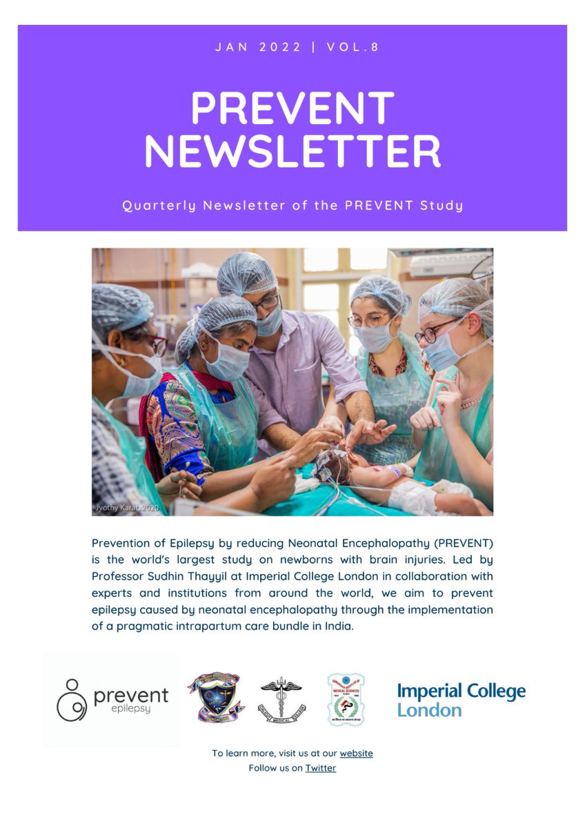 The eighth quarterly issue of PREVENT newsletter is published now!! 
To access the newsletter, click the link: cutt.ly/eONQ34J
#preventstudy #neonates #braininjury #Epilepsy #NIHRGlobal 
<a href="/NIHRresearch/">National Institute for Health and Care Research</a> <a href="/NIHRglobal/">NIHR Global Health</a>