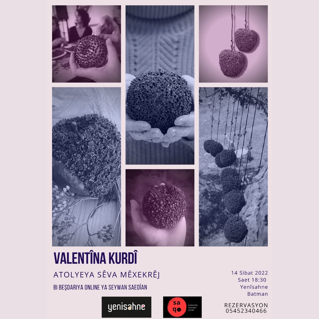 14ê Sibatê li <a href="/batmanyenisahne/">yenisahne</a>. 
Rezervasyon:0545 234 40 66

*Sêv û mêxek ji kîsî me.
Biha: 25 tl