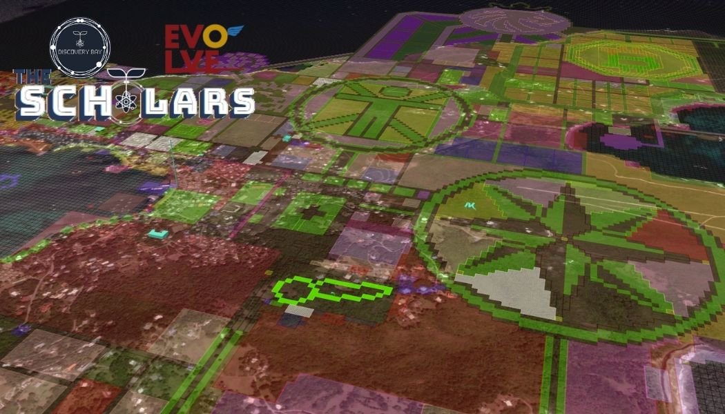 E2Evolve's tweet image. @earth2discovery 
#TheScholars

play to earn and play to learn in the land where the unknown become known! Feed your curiosity in Discovery Bay and go take a look to their student-theme #Flyingballs stadium!