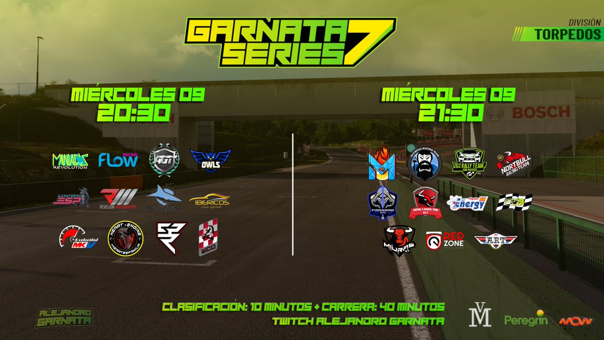 🏆 #GarnataSeries7 | #GTSport 

➗ | TORPEDOS

¡El top 6 en juego! ¡Agüiiiiita!

🇮🇹 Lago Maggiore
📅 Miércoles 9
⌚ 20:00 (previa)
📺 Alejandro Garnata

#Puroespectáculo