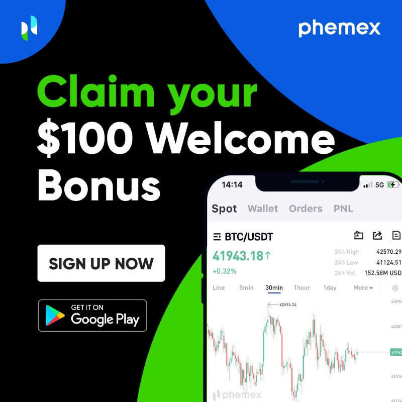 Phemex_official's tweet photo. 2,000,000 people in over 200 countries are trading crypto on #phemex.
Sign up and claim your $100 bonus now.
