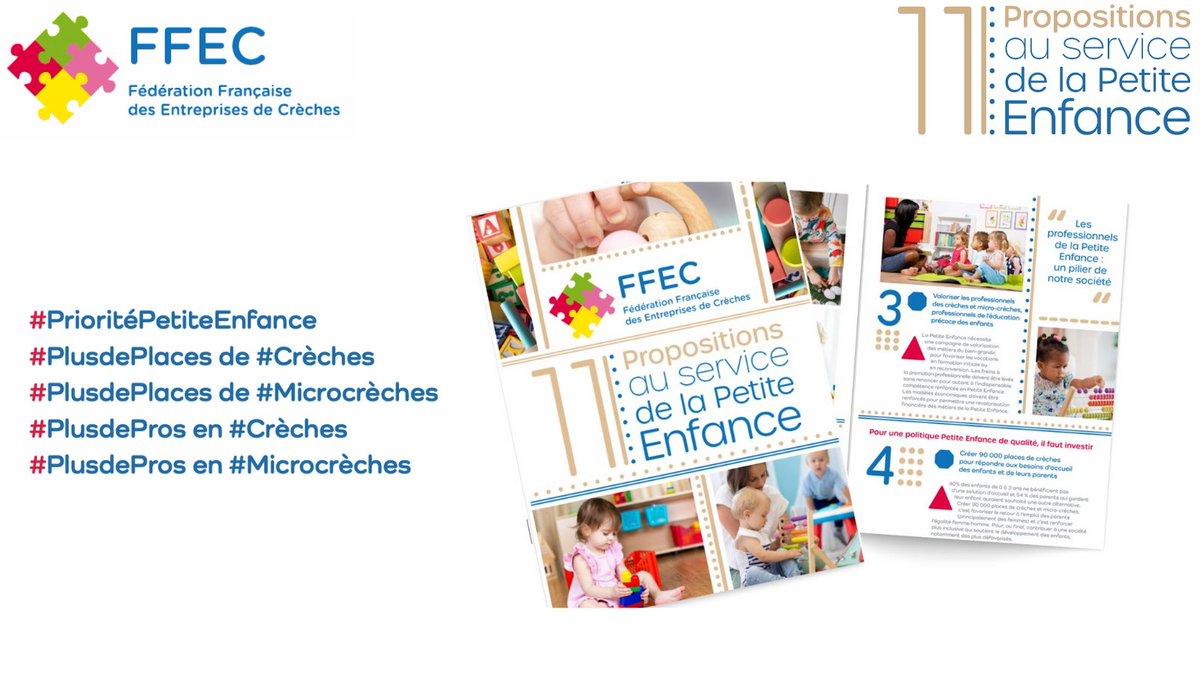 Ent_de_Creches's tweet photo. #Présidentielle2022 #PrioritéPetiteEnfance
📢La #FFEC présente ses #11propositions au service de la Petite Enfance
✅pour les #Pros en #Crèches #Microcrèches
✅pour #PlusdePlaces de #Crèches #Microcrèches
A découvrir ici➡️https://t.co/2R11cvUw0d https://t.co/Mv60YTXlIO