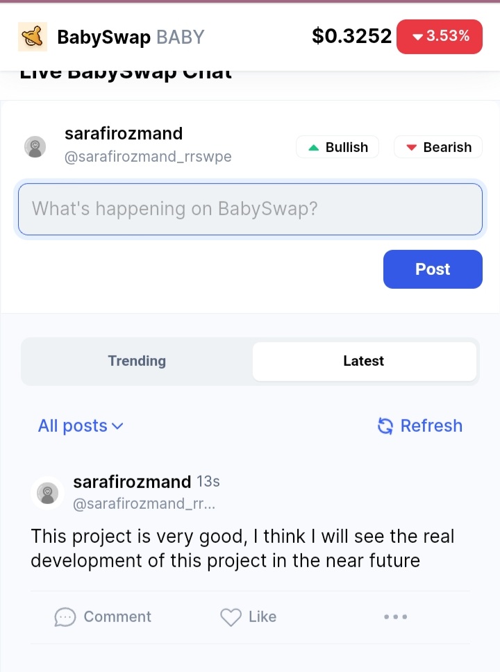 <a href="/babyswap_bsc/">BabySwap</a> <a href="/CoinMarketCap/">CoinMarketCap</a> one of the best projects I had the pleasure to participate in amidst many ups and downs always maintained the high level of dedication to the project 🤍🐼