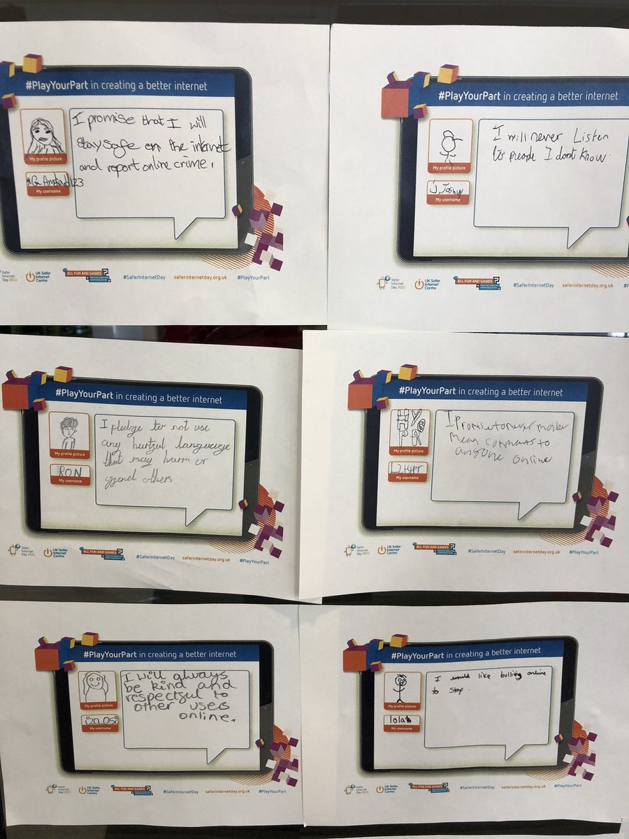 StPatsBusStds's tweet photo. Yesterday was #SaferInternetDay and our KS3 pupils all made a pledge on how they can #playtheirpart to make the internet a better place. Some of these pledges are displayed in the reception area. https://t.co/TVtUEHlYIu