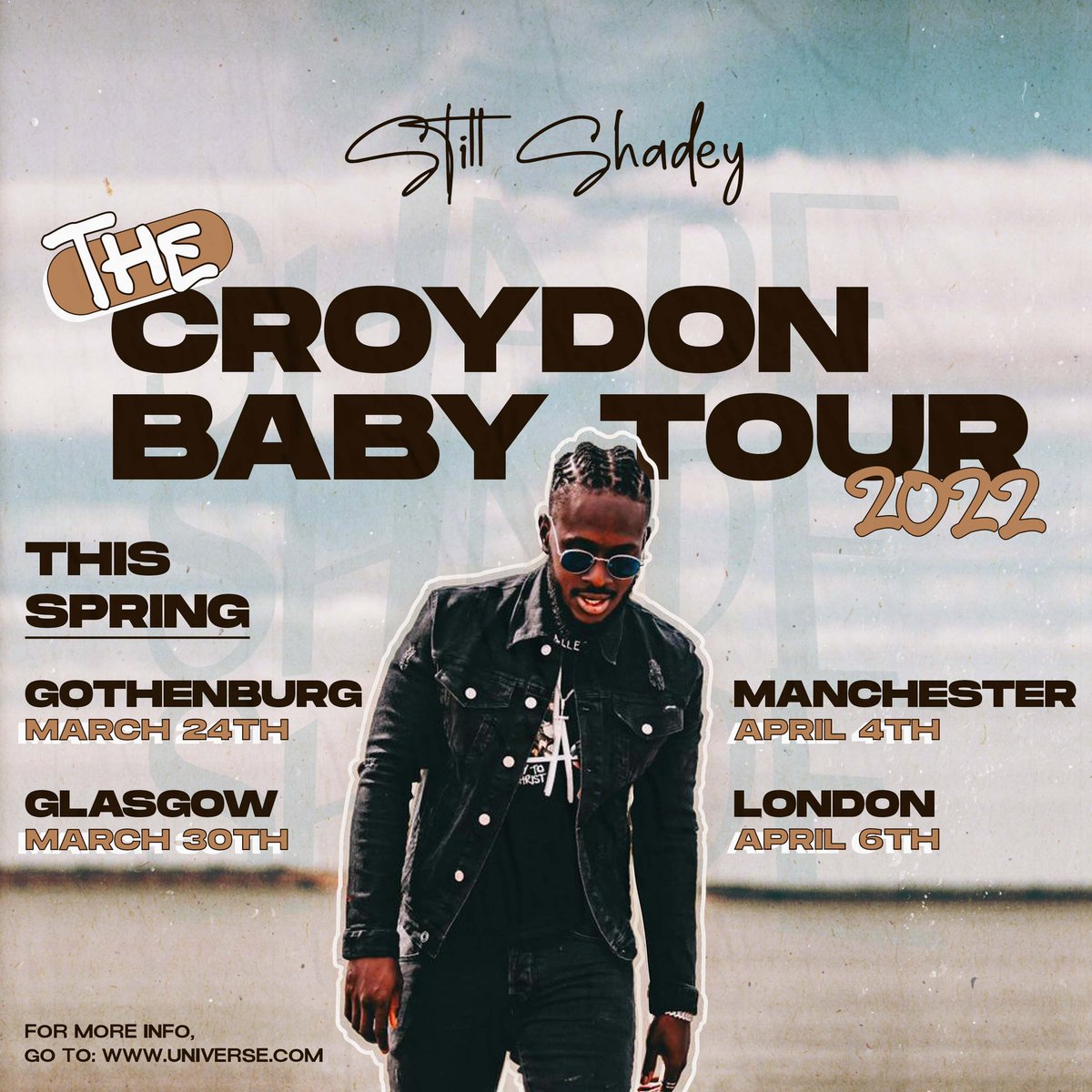 StillShadey's tweet photo. 2019 I left my job and took this music ting full-time. 3 projects, numerous singles, and hundreds of gigs later, your Croydon Baby is finally going on his first ever tour !!

Hands down the biggest moment of my career. 

Tickets (out now) on THREAD👇🏿 https://t.co/UWwp9GlOX9