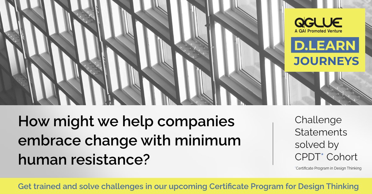 qglue_design's tweet photo. D.Learn is an element of our Certificate Program in Design Thinking that allows a participant to solve a real-world business problem using Design Thinking under the mentorship of our Design Coaches. 

Here is one such D.Learn journey.

👉https://t.co/7tRmtCU6Jr
#designthinking https://t.co/1v8CEtsqcG
