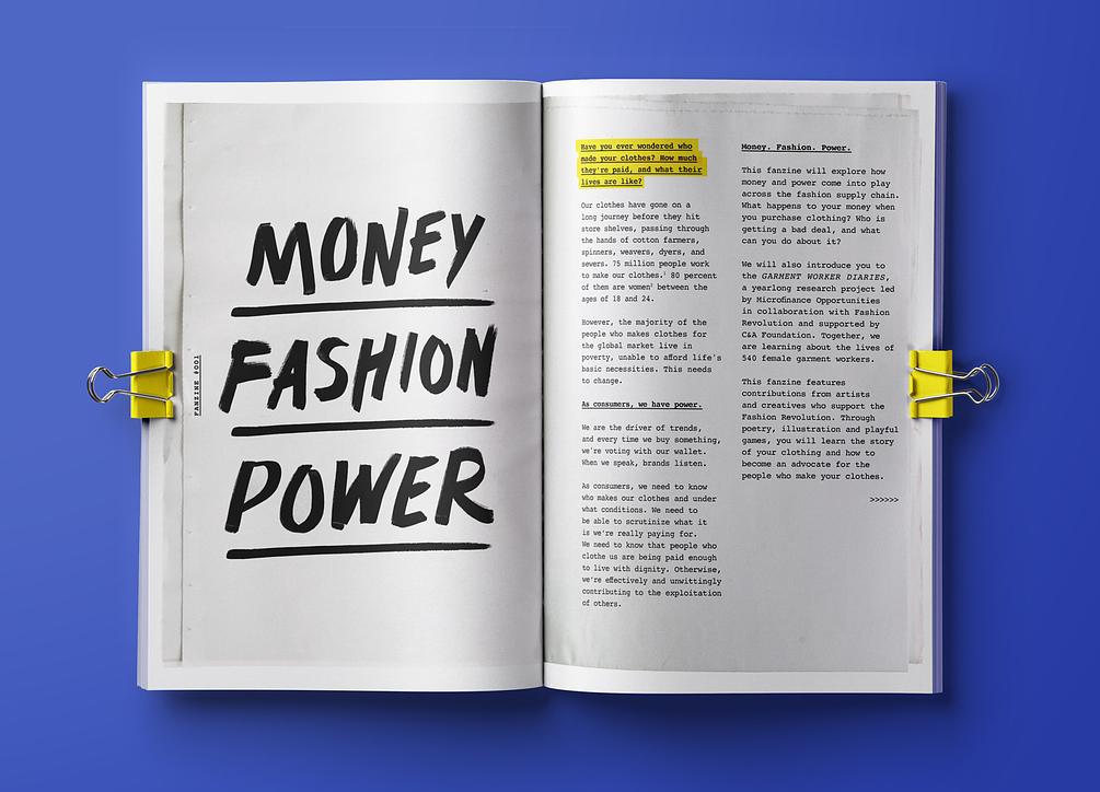 Fash_Rev's tweet photo. The theme of this year's #FashionRevolutionWeek (18th-24th April) is inspired by the rich archive of content from our 2016 MONEY FASHION POWER fanzine 📚

Download your own digital copy here: https://t.co/GMAOOSl9JH https://t.co/5gEZ4ansRg