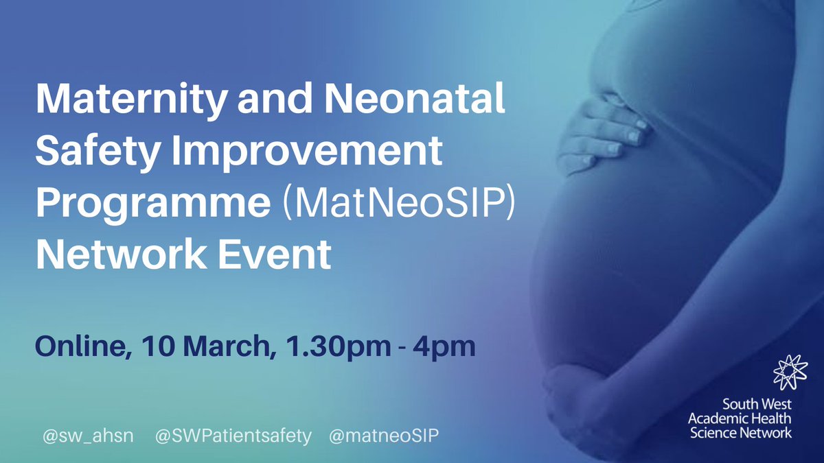 Delighted to announce our next <a href="/MatNeoSIP/">MatNeoSIP</a> event will be held on 10 March.

Whether you're already part of this wonderful community or joining for the 1st time, all with an interest in improving safety in Maternity &amp; Neonatal services are welcome!

👉swahsn.com/event/maternit…