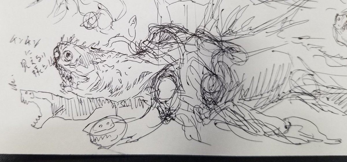 #やじるのえ
#やじるのらくがき
次描こうかなっていうモンスターのデザイン固まってきたのはよいけど、あれに見えてきて困ってる…😭