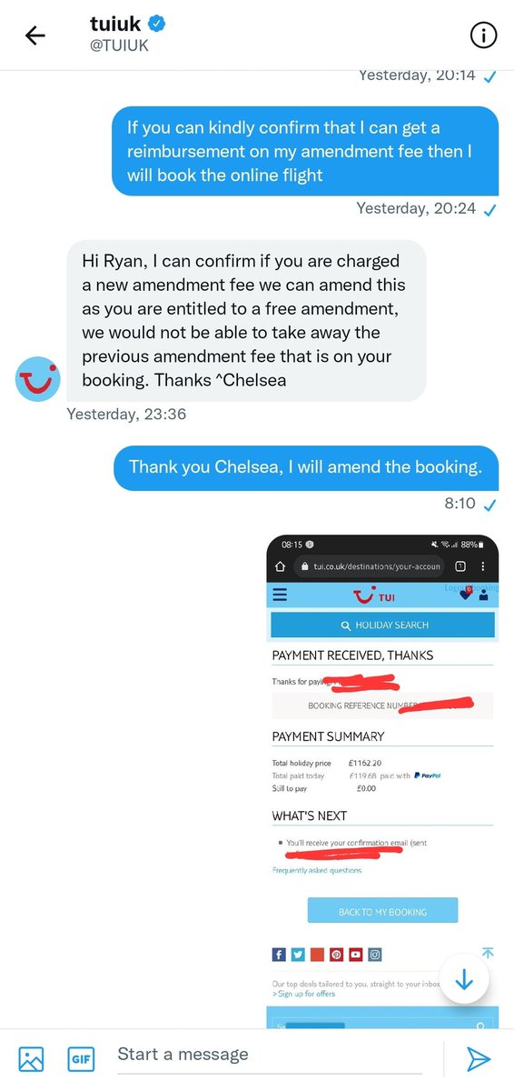 Ryanforder22's tweet photo. @TUIUK going back on their word about reimbursing me the amendment fee! Honestly FUMING with you! https://t.co/2X7b1mZZnD