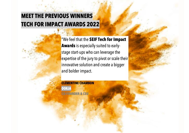 Six months ago, we won the <a href="/seif_org/">SEIF - Driving Impact Innovation</a> Scalable Solution Award.

Our CTO <a href="/c_chambon/">Dr Clementine Chambon</a> in an interview discusses the progress made and the support received since winning the accolade, which you can read here - seif.org/en/2022/whats-….

To apply this year - seif.org/en/awards/.