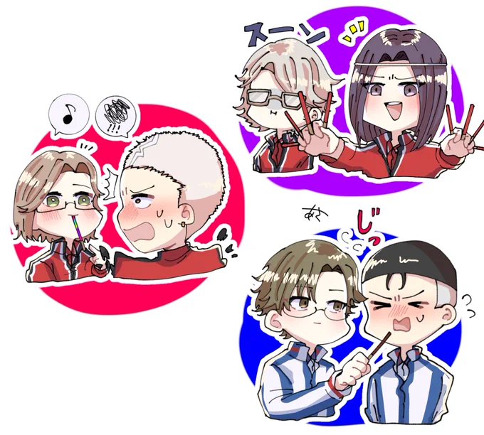 代表カプもめっちゃ描きたいんですけど例の男の誕生日迫って来てるんでとりあえず過去に描いた君篤と月寿と袴あくと塚石載せときます。いつか描くよ…… 