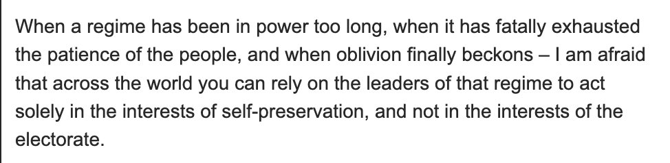 AdamBienkov's tweet photo. Boris Johnson, writing in 2011 about what happens when a leader tries to cling onto power long after they should have stepped aside. https://t.co/KiGj3YGmxm