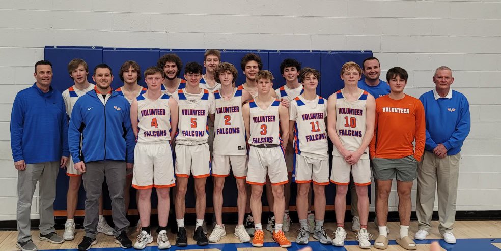 The 2021-22 Volunteer Falcons are the UPPER LAKES CONFERENCE REGULAR SEASON CHAMPIONS!! They earn the #1 seed going into the District Tournament held at Volunteer Feb. 18th-22nd. Congratulations goes out to the players and coaches for their hard work this season.  #VHSProud