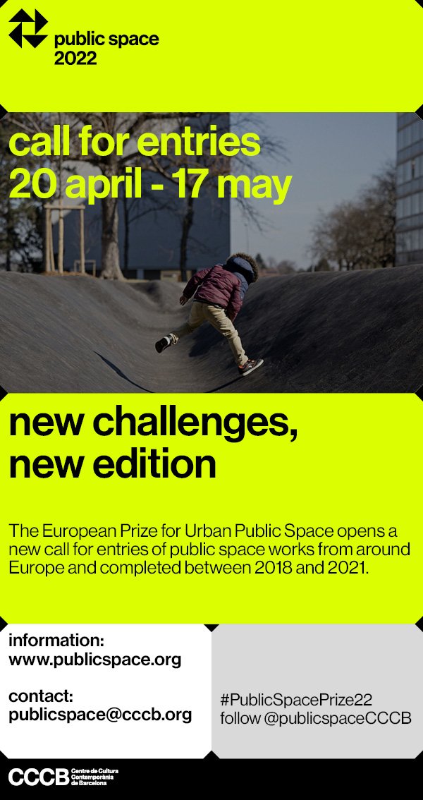 leblogdelaville's tweet image. Participer à la 11è édition du PRIX EUROPÉEN DE L&apos;ESPACE PUBLIC 2022 @publicspaceCCCB ! Proposer des réalisations récentes qui répondent aux nouveaux défis, démocratique, climatique, architectural et patrimonial, avec impact fort sur la vie collective. #teamarchi #espacespublics