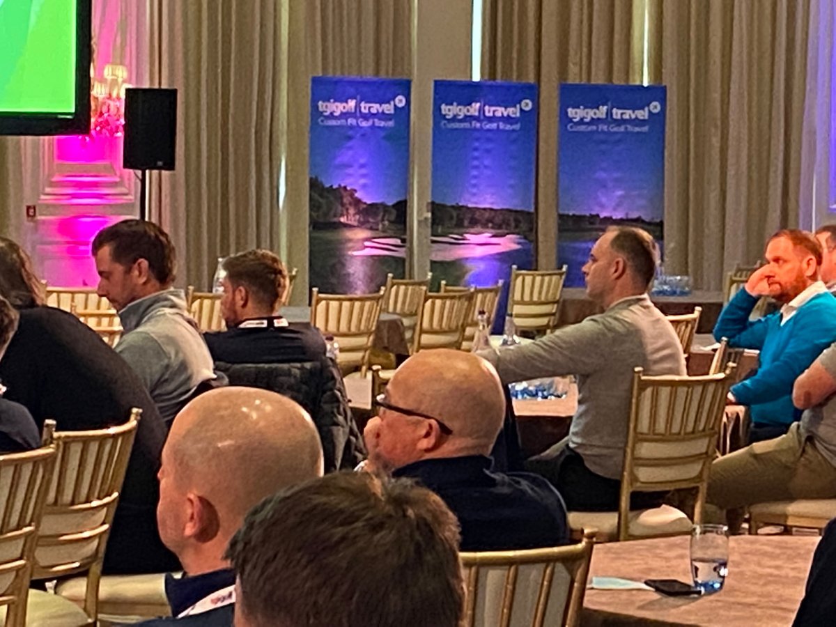 TGI_Golf's tweet photo. Day 2 of #tgibusconf has just begun - our 1st speaker is Mike Gray @GreenClubenergy talking to our @TGI_Golf Partners about sustainability and changes that can be made towards becoming sustainable retailers 🏌🏻🌍 https://t.co/vuDBPBEpzH