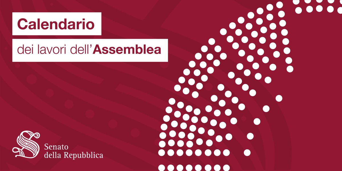 SenatoStampa's tweet photo. 🗓️Online nuovo calendario dei lavori dell'Assemblea fino al 24 febbraio🔗https://t.co/OqSojXo5IZ #OpenSenato https://t.co/oJSaYI9VCe