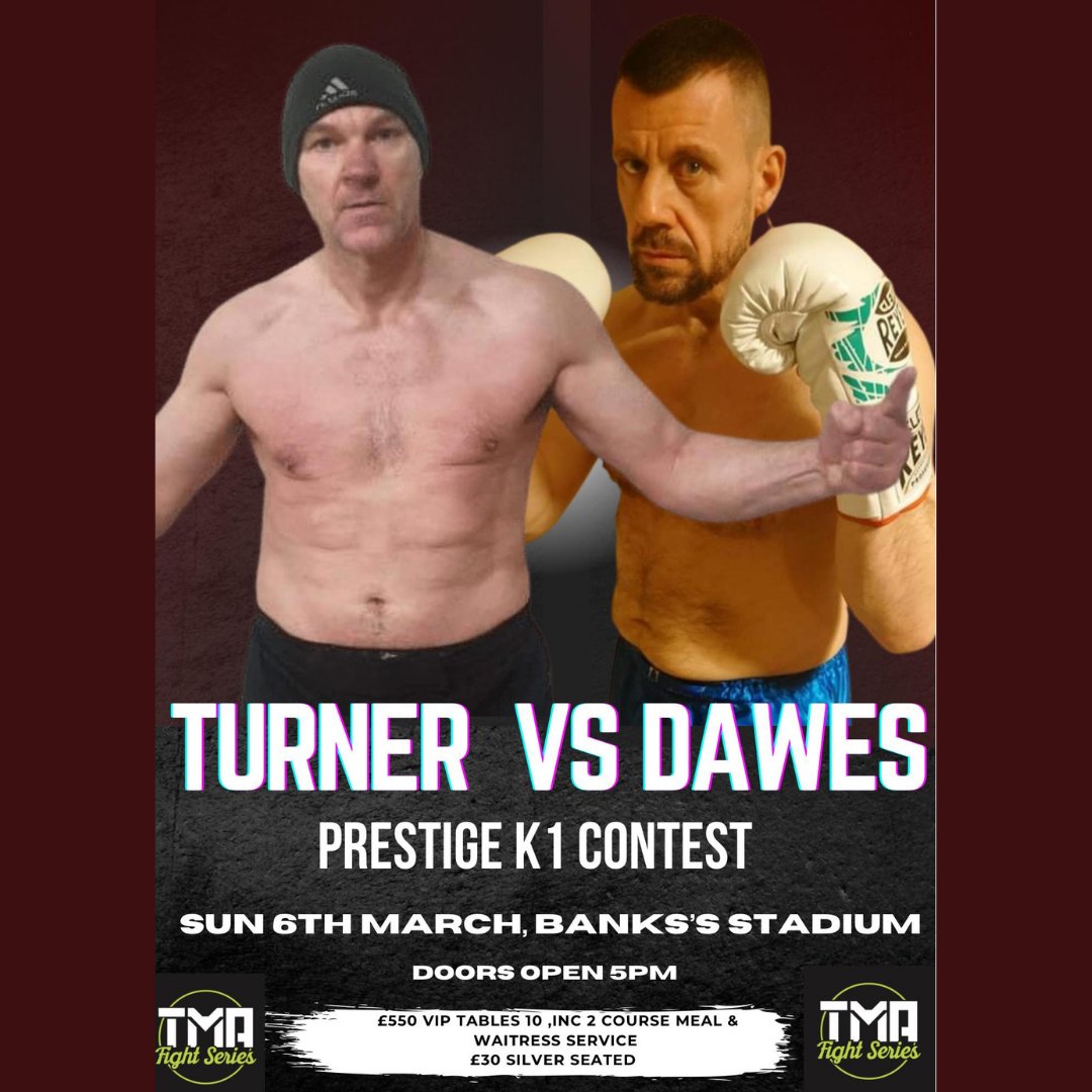 💥 𝐓𝐮𝐫𝐧𝐞𝐫 𝐯𝐬 𝐃𝐚𝐰𝐞𝐬 💥

I'm taking on Michael Dawes from BKA in a professional prestige k1 contest.

We both won our last fight so it will be a good one! 🔥

Get at me for tickets. They're going fast!
