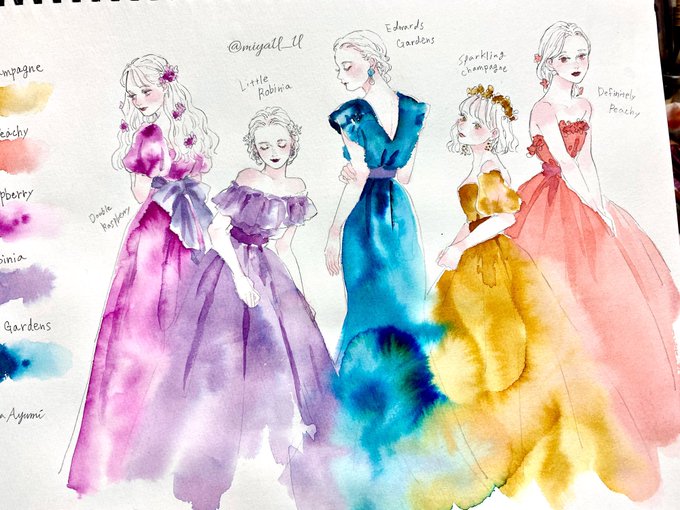 「gradient dress」 illustration images(Latest｜RT&Fav:50)