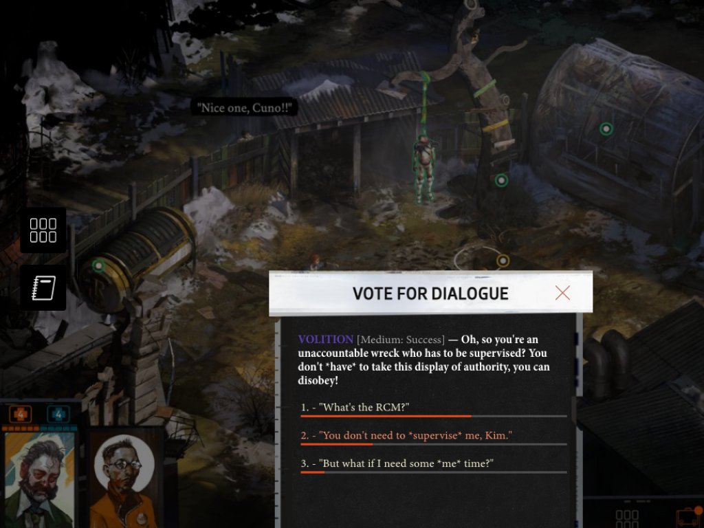 discoelysium's tweet photo. Did you know that Disco Elysium has Twitch Integration on PC and Mac?

Install the companion app and viewers can inspect a streamer's character, vote on dialogue options and boost stats! https://t.co/0ZGVOEEE1y

Created by @thomastuts https://t.co/pcx4jDL7lu https://t.co/LD76pNUqNp