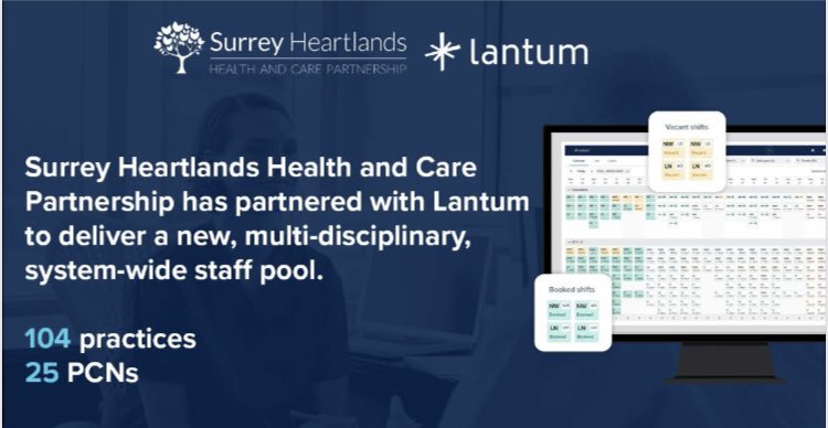 📌Great news from @WeAreLantum, healthcare staffing management platform recently announced its collaboration with @SyHeartlandsCCG. The partnership aims to support Surrey Heartlands building an agile, multidisciplinary staff network to support workforce needs across the region.