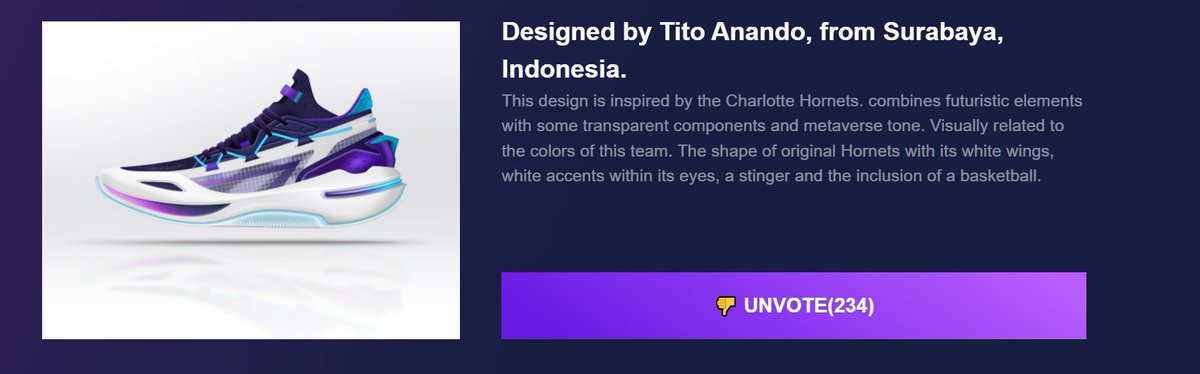 Yok bantu vote karya dari indonesia gaes...
1 vote sangat berarti..
mari kita support karya anak dalam negeri..

Please help  vote, NFT from indonesian :))))

#HypeXMSB #NFTIndonesiaMendunia #OpenSeaNFT #nftindonesia  
Digital Sneaker Design Contest 
Public Voting has started