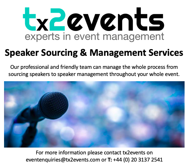At <a href="/tx2events/">tx2events</a>, we can assist you with sourcing speakers &amp; speaker management for your event? Contact us to find out how we can help. Call T: 020 3137 2541 bit.ly/33dnBTA #eventmanagement #speakers #speakersourcing #speakermanagement #events #seminars #conferences #tech
