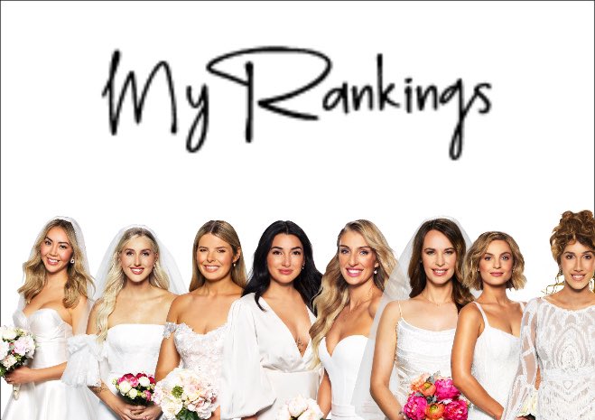 CutiePieTy02's tweet photo. No one asked for this 🤣 but these are my rating for the Brides and Grooms of Mafs from favourite to least favourite #MAFSAU #MAFSAustralia #MAFS https://t.co/1iaXpJS1WR