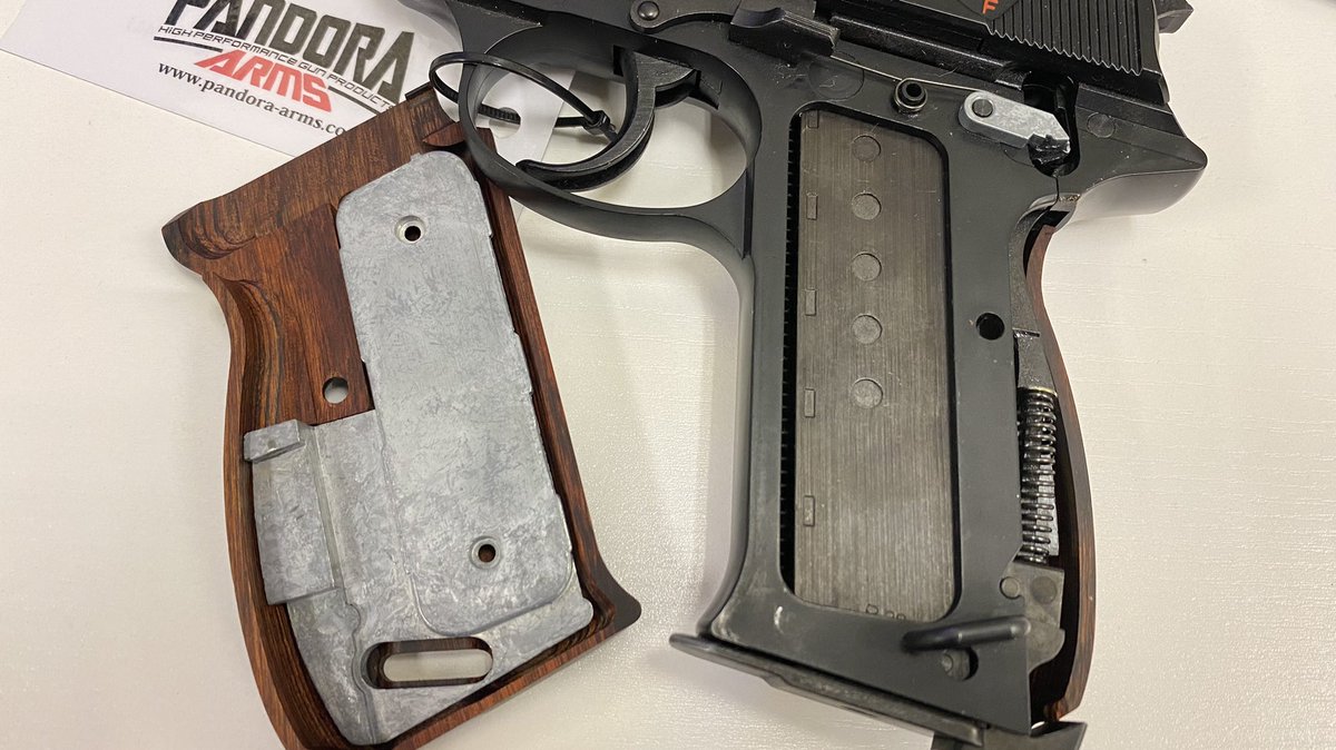 パンドラアームズ ウッドグリップ マルゼン ワルサーP38 ブラウンAWG