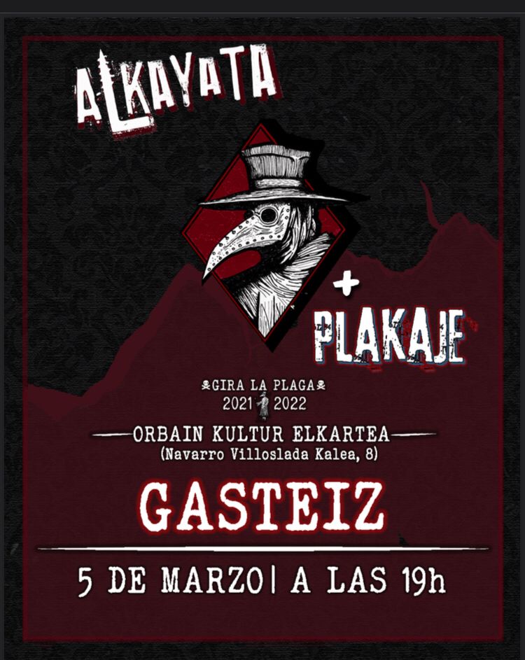 En Marzo nos  visitan desde Alicante <a href="/AlkayataOficial/">Alkayata</a>  #punkrock  + Plakaje Gasteiz pic.x.com/arVlJAu9aY