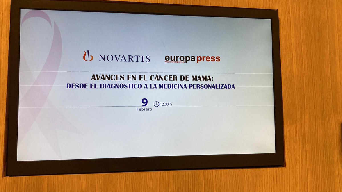 Hoy estamos presentes en el encuentro digital ‘Avances en el #CáncerdeMama: desde el diagnóstico a la medicina personalizada’ de la mano de profesionales del sector. Inaugura el evento nuestra Directora Médica de Novartis Oncology, Reyes Calzada. Empezamos👏 #ReimaginarLaMedicina