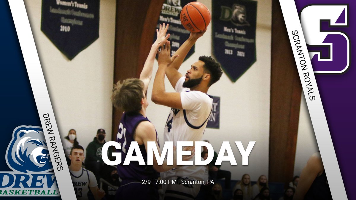 GoDrewRangers's tweet photo. The men's basketball team travels to Scranton tonight looking to complete a season sweep over the Royals.

📍 Scranton, PA
🕖 7:00 PM
📺 https://t.co/EIOXwcwAUX
📊 https://t.co/Oll05ubCvv

#drewMBB #d3hoops #RangerUp https://t.co/ckFwfh6Ex7