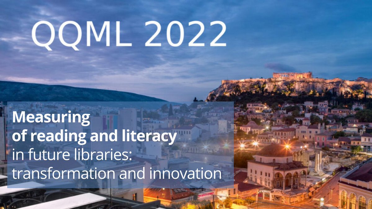 SocSciLibraries's tweet photo. The #ISAST invites to Athens city (24-27 May 2022) for the 14th Qualitative and Quantitative Methods in Libraries International Conference with the main theme: โMeasuring of reading and literacy in future libraries: transformation and innovationโ.
https://t.co/3Egjwrfc4d https://t.co/4ObpGaESZi