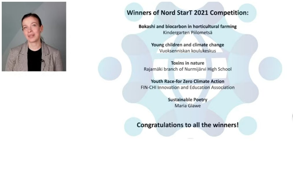 The winners of the Nord StarT -climate change competition have now been announced by the minister Andersson. Congratulations for all the winners! Onnea kaikille palkituille! #nordstart21 #startluma #beaclimate