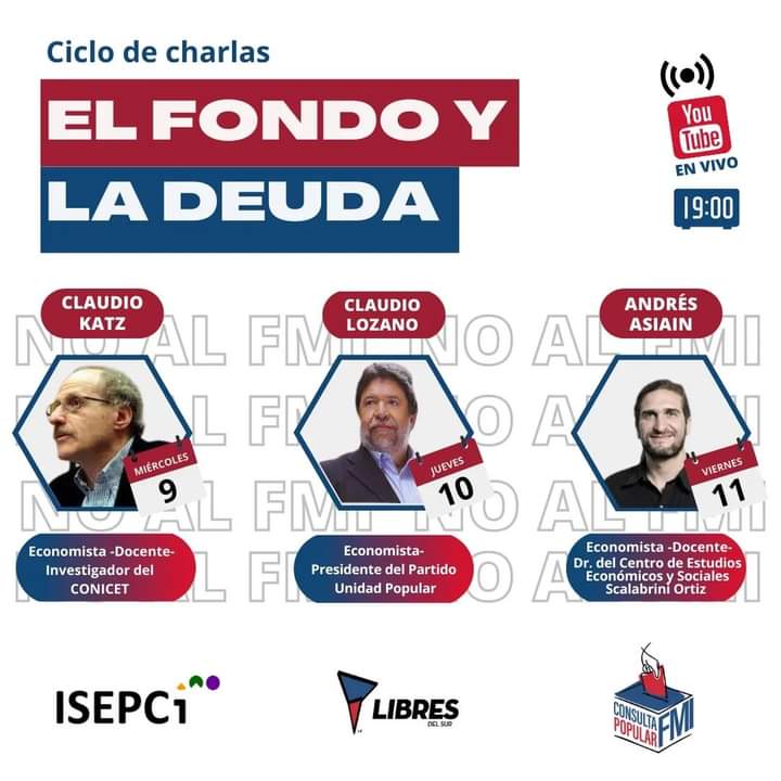 #HOY ‼️19:00 hs.
Conversaremos con #ClaudioKatz economista, docente de la #UBA, investigador del #CONICET y miembro de Economista de Izquierda (EDI)

👇 En VIVO por nuestro canal de YouTube 👇 youtube.com/channel/UC6Q03…