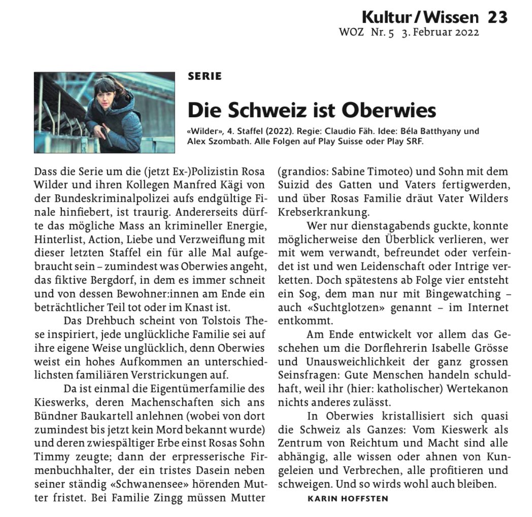 kho_zh's tweet photo. @CtfCrea durfte meine begeisterung für #srfwilder schon in der letzten @Wochenzeitung ausdrücken.
eine frage, für die der platz nicht mehr reichte, bleibt für mich, ob der grusige dani versuchen wird, sein besuchsrecht gerichtlich durchzusetzen. 🤬 https://t.co/QxIiRx87BC