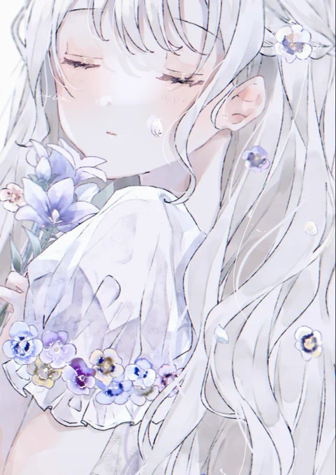 #絵描きさんと繋がりたい 
挨拶有でRT巡回します 白髪が好き 