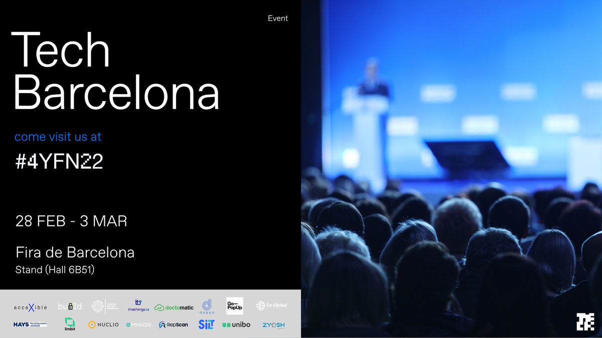 #4YFN22 Here we go! Nos vemos en el <a href="/4YFN_MWC/">4YFN</a>, evento de referencia del ecosistema tech y digital, donde acompañaremos a 16 startups. Stay tuned!

📅 28 FEB - 3 MAR

bit.ly/3oAmKZC
#WeAreTechBarcelona🚀