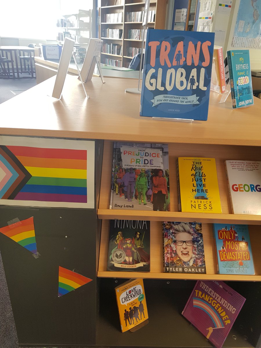 KpssL's tweet photo. As part of #LGBTHM22🏳️‍🌈🏳️‍⚧️visit King's Park school library and borrow some books from our display @KpssL @KingsParkSec @kpss_english https://t.co/7t2ieTc96j
