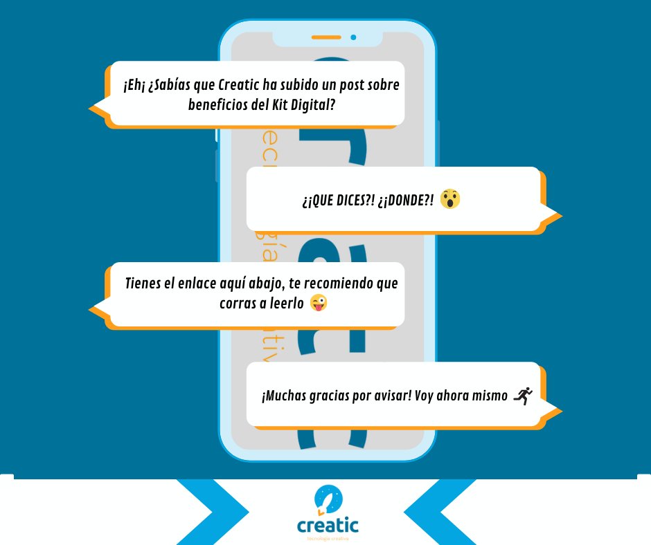 creatic_es's tweet photo. ¡Hoy os traemos un #post sobre 5+1 beneficios del #KitDigital!

¿Ya tenéis vuestras ayudas, #pymes y #autonomos?

https://t.co/WoEuNGYxiM

#buenosdias #felizlectura #nuevopost https://t.co/5oFXdJKtXS