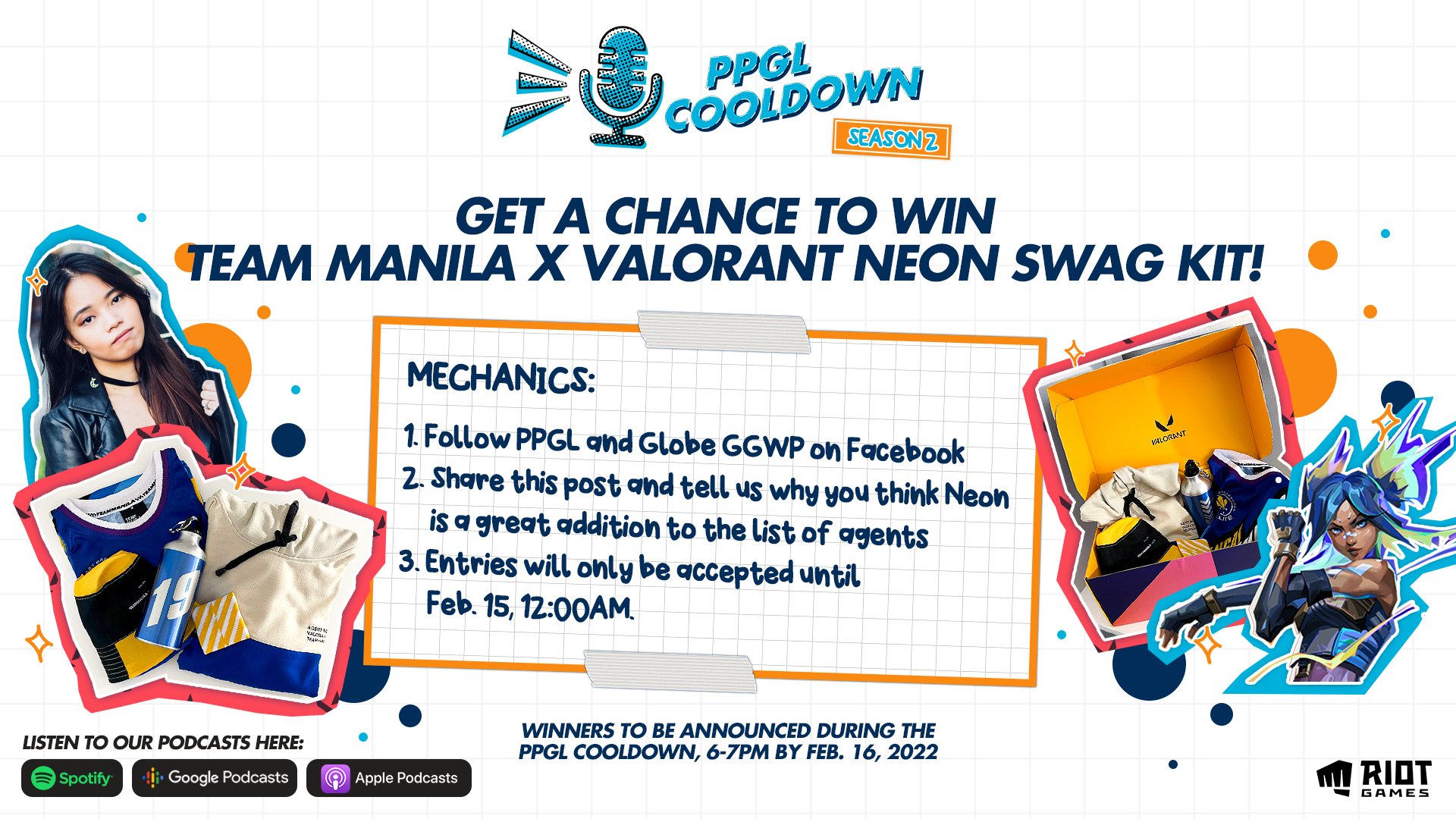 PPGL on X: PPGL, Globe GGWP, and Riot Games are giving away 10 TEAM MANILA  x VALORANT Neon Swag Kit Be one of the lucky winners by simply following  the mechanics below