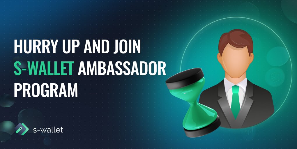 SWallet_ai's tweet photo. 📢 Hurry up and join S-Wallet Ambassador Program

🔔 Dear cryptocommunity, we remind you that S-Wallet Ambassador Program is now recruiting participants.

To apply for the Ambassador Program, fill in the application form at the link below 🔽

🔗 https://t.co/OYulIZeDai 

#SWallet https://t.co/i89nuzIUdn