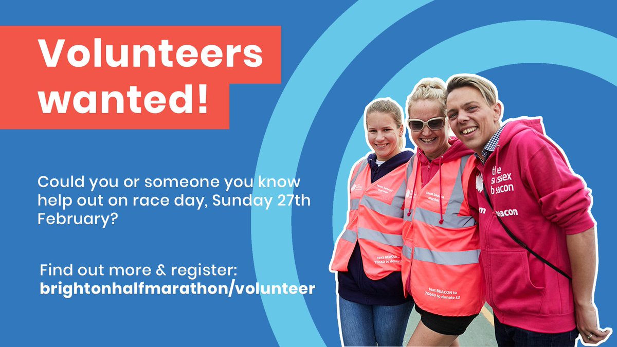 The wonderful team at <a href="/brightonhalf/">Brighton Half</a> are looking for volunteers on race day Sun 27th Feb - can you help?

I can't run this year so will be giving my time for the runners who can. Come join me! 

Register at brightonhalfmarathon.com/volunteer. #BrightonHalf #BrightonHalfMarathon #UKRunChat