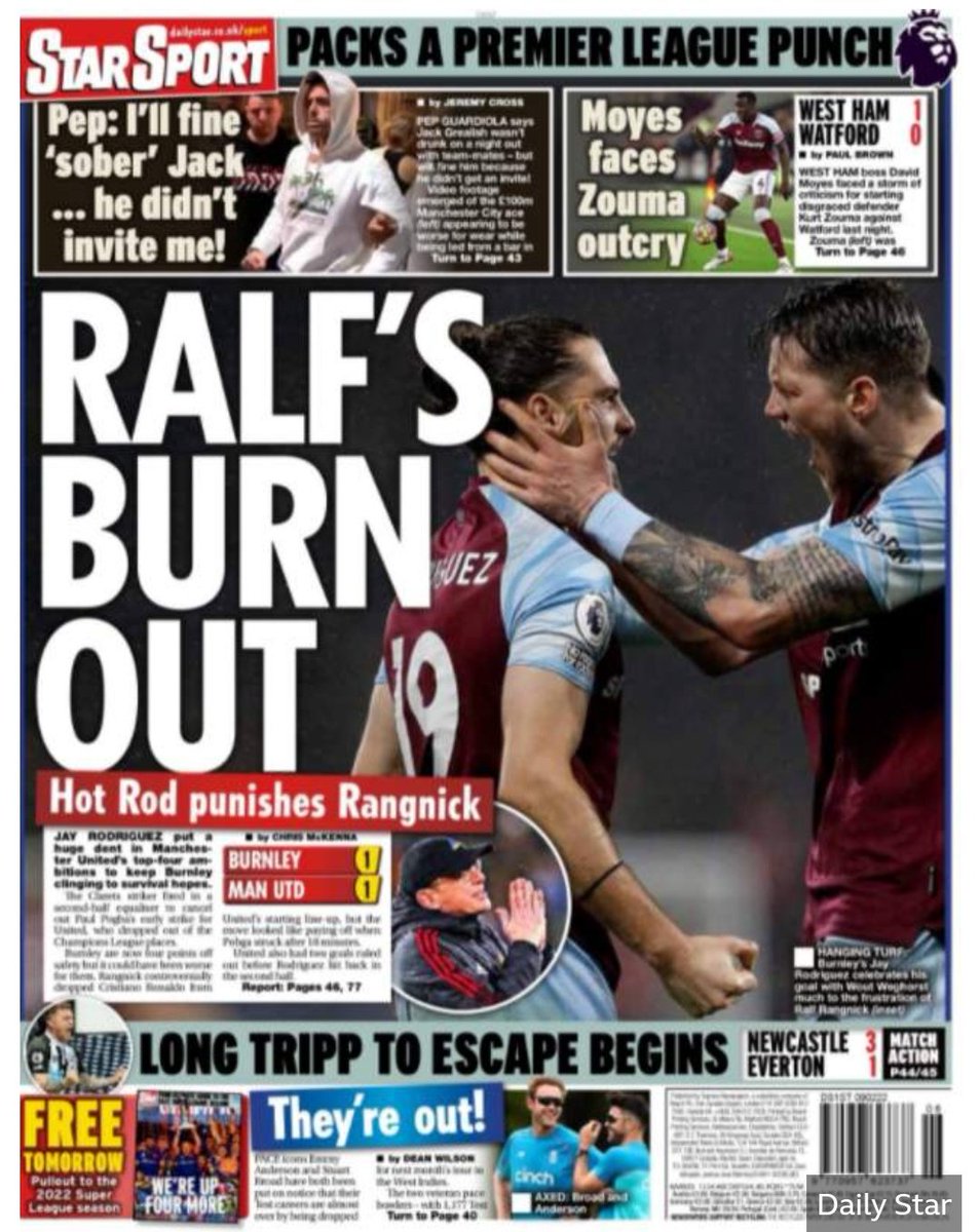 🤣🤣🤣 see newspaper headline,, English media na your mate?

Professor Ralf Rangnick should go ask Mou wetin hin eye see for media hand.
They even say na HOT ROD punish am untop draw o, what if na Burnley win, e go be hellfire 😂😂😂