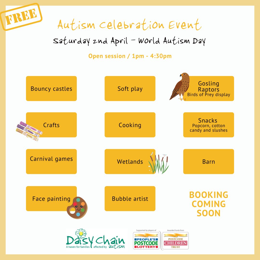 This year, on #WorldAutismDay (02/04), we'll be hosting an all-day Autism Celebration Event designed to bring our families together with a variety of fun activities on our main site in Norton.

Thank you to player's of <a href="/PPLComms/">PPLComms</a> for making this event possible.