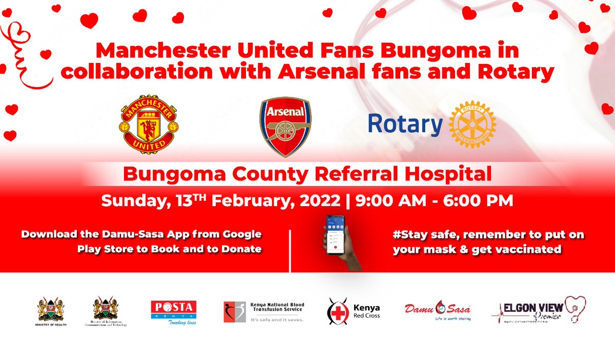 damu_sasa's tweet photo. Also Bungoma 😍

Its Month of Love, show someone love Be a #HeartBeatPreserver by donating blood

Blood Drive runs from 9AM to 6PM on 13th Feb 2022 at Bungoma County Hospital 

Download the Damu Sasa App from Google Play Store  to find your nearest donation center, book to donate https://t.co/0pSIDgykW5