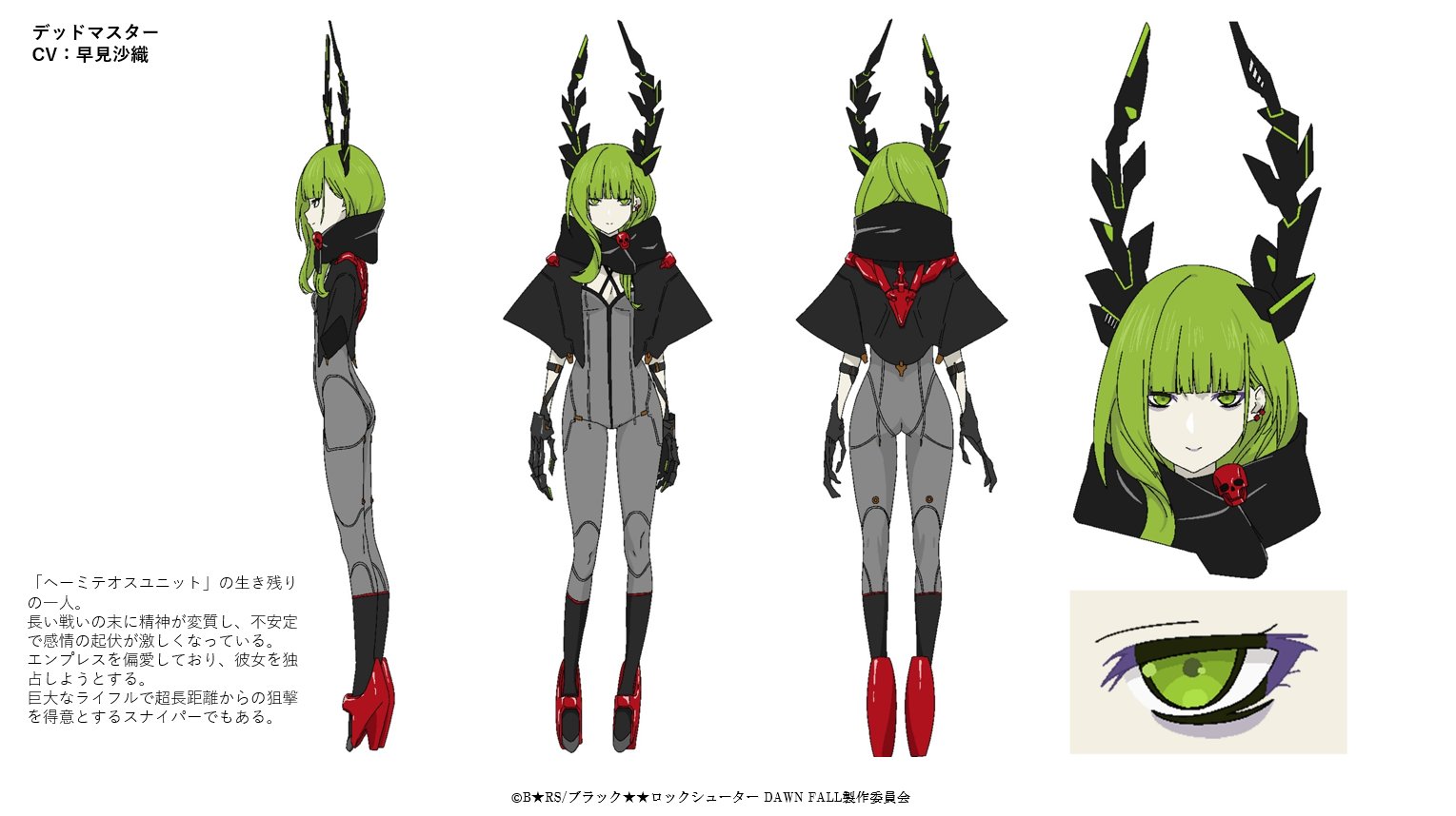 ブラックロックシューター DAWN FALL B2タペストリー　デッドマスター ブラックロックシューター DAWN FALL 】 死を司る乙女その名は
