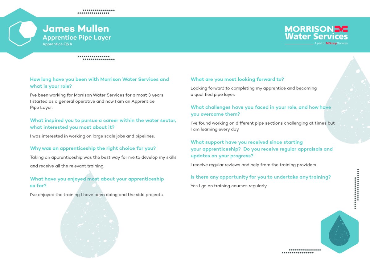 PEOPLE | Today marks the beginning of National Apprenticeship Week 2022, and as part of this, we will be sharing some case studies from our apprentices throughout the business. Below is our first from Water Operative Apprentice - James Mullen