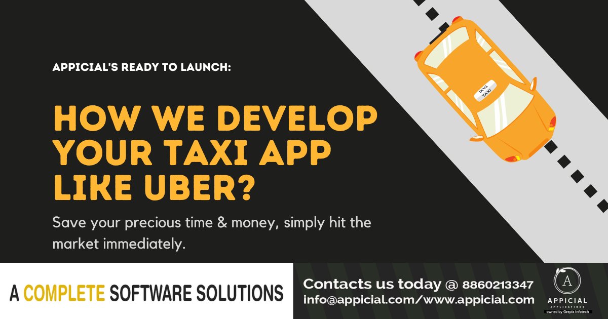 appicial's tweet photo. Have you ever #dreamt of making an #applikeUber? Discover how we develop an #Uberlikeapp for businesses, our #Taxiappdevelopment process, strategy, and revenue streams. 
To book a demo, contact us today.https://t.co/AhNdnLwOWk https://t.co/dBbZffW6PY