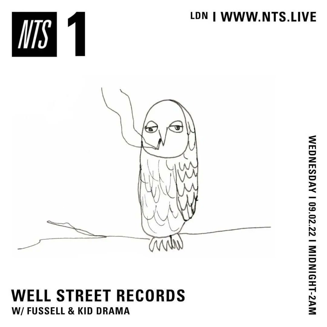 Label owner <a href="/Kid_Drama/">Kid Drama</a> is joining Sam Fussell tonight (taking over from the 2nd hour) on @nts_radio with @wellstreet_records 

Listen from midnight - 2am (GMT)
Stream link - nts.live